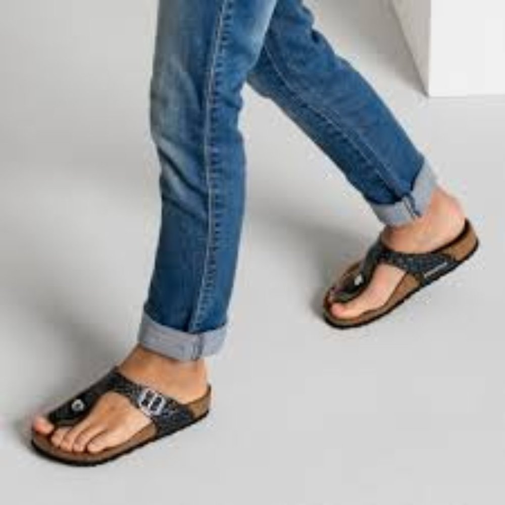 Birkenstock Gizeh Birko-Flor Magic Snake Black